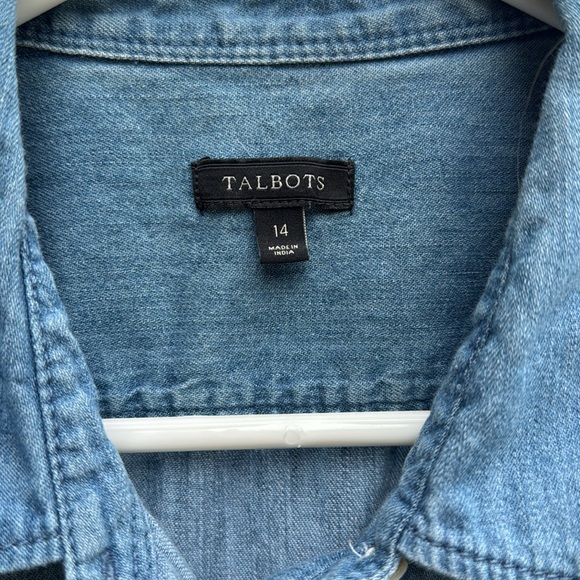 Talbots, Blue Denim Sleeveless Shirt 14 - Picture 2 of 3
